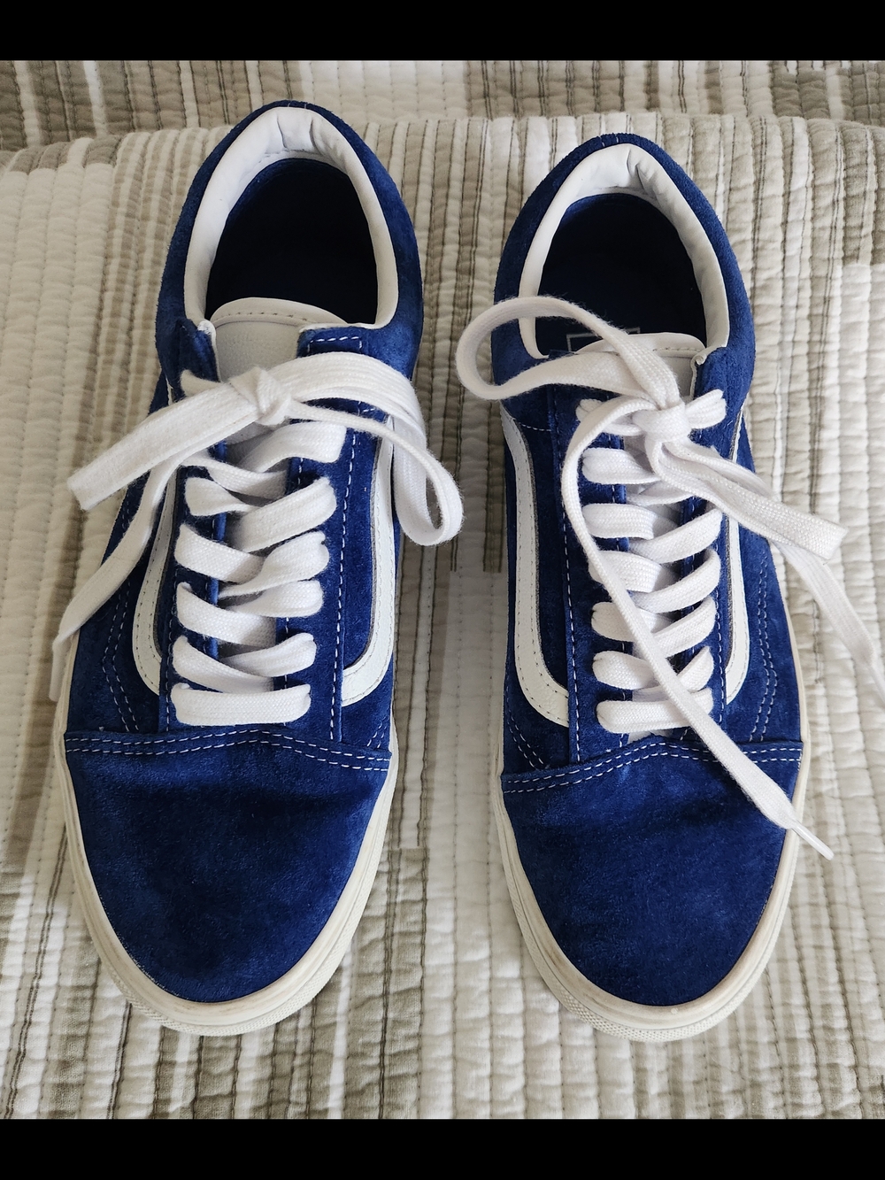Vans Old Skool Navy Blue and White Suede Sneakers
